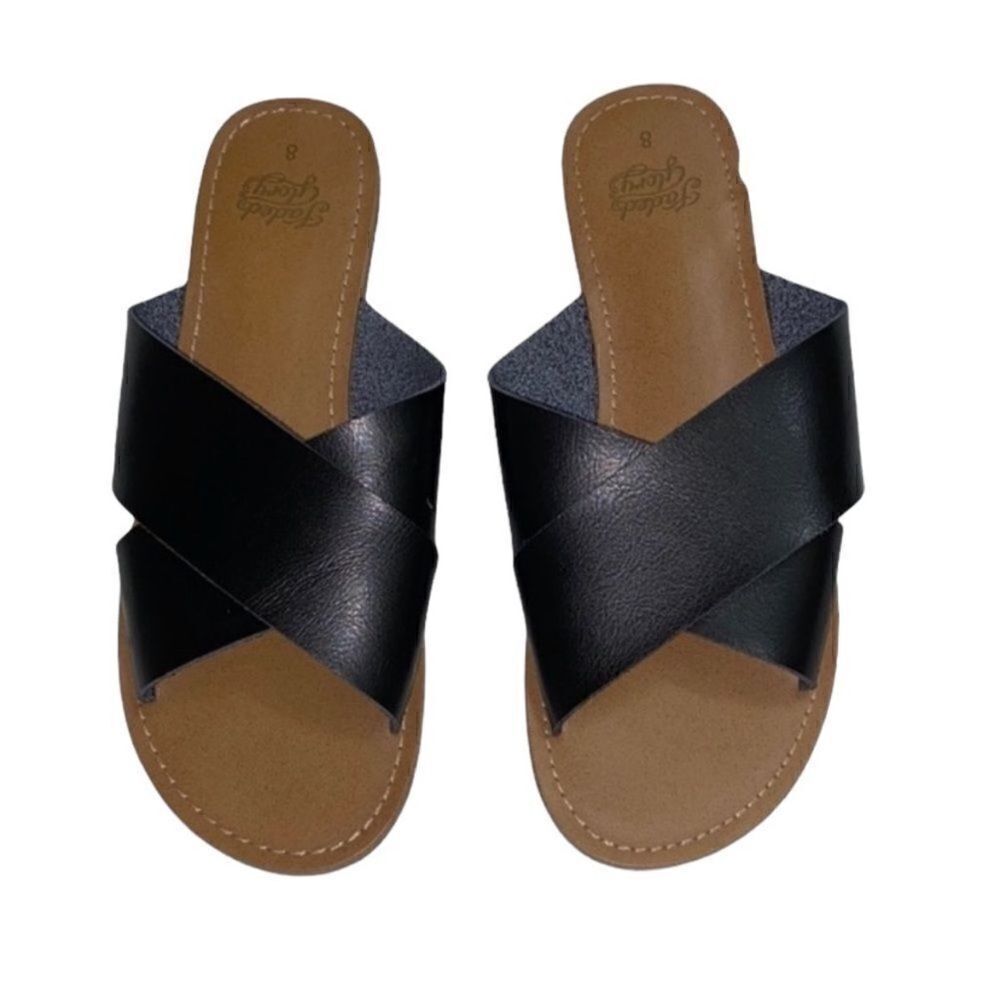 Faded Glory Black Sandals(Size 8)